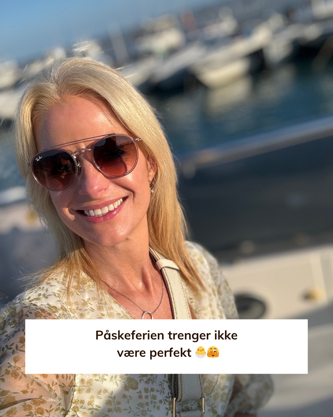 Påskeferien trenger ikke være perfekt 🐣🫣
Ikke alle dager trenger:
– planer
– sosiale sammenkomster
– noe å vise frem
- god stemning
Selv om sosiale medier ofte får det til å se sånn ut.
Påsken kan også være rom for noe helt annet.
Å være litt alene.
Finne ro.
Ta en kopp kakao.
Puste litt mer med magen.
Kjenne etter:
Hva gjør egentlig godt for meg akkurat nå?
Hva trenger jeg?
Og så gir vi litt blanke i hva “alle andre” gjør,
hvem de er med
og hva de legger ut.
Du trenger ikke fylle dagene
for at de skal være fine og meningsfylte 💛
Hva gjør du i påsken? 🐣
Jeg nyter noen rolige dager på Marbella med en god venninne✨