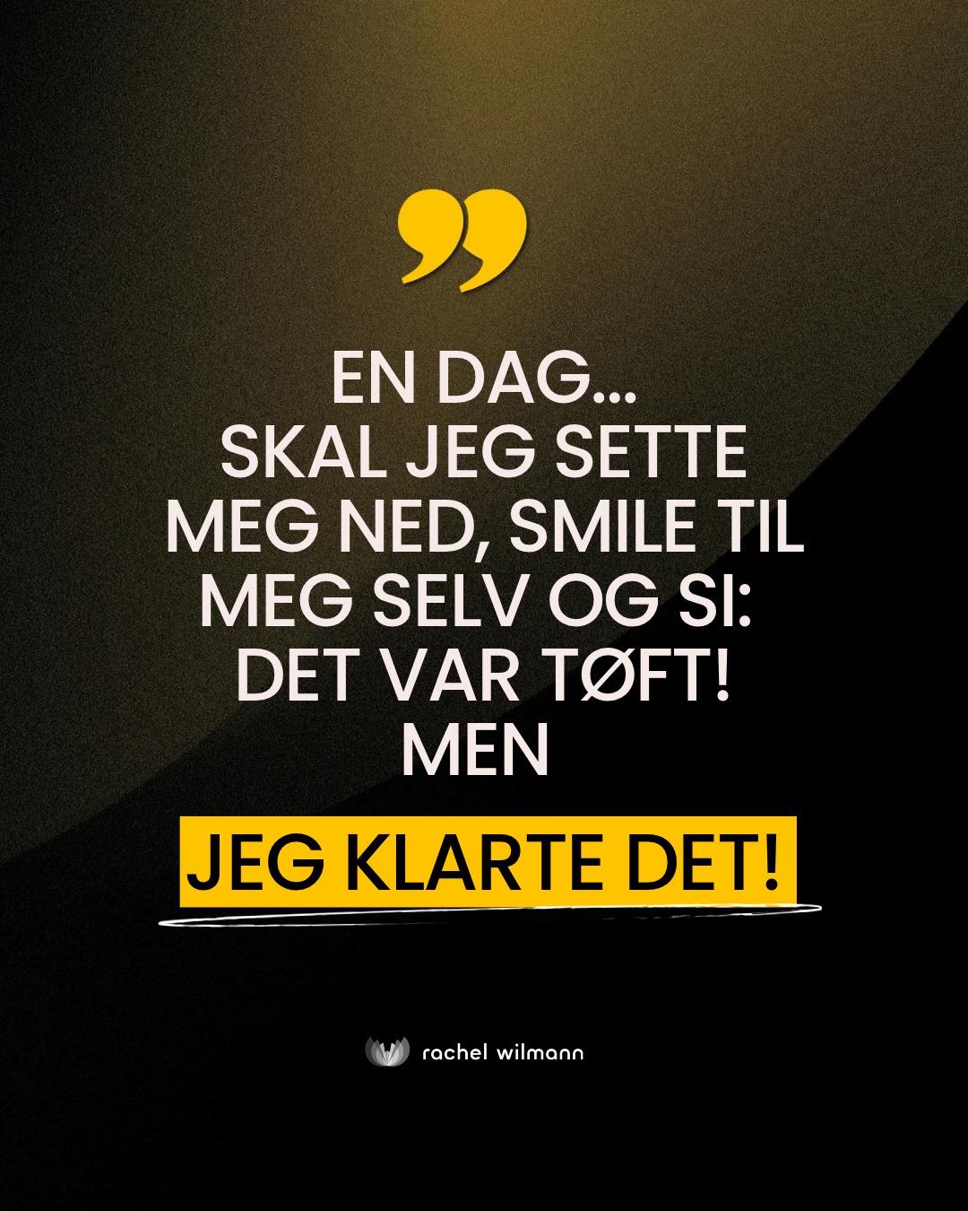 Jeg tror vi glemmer å stoppe opp og anerkjenne oss selv. Vi haster videre til neste mål og legger ikke merke til hvor langt vi faktisk har kommet. Jeg har lovet meg selv at en dag skal jeg sette meg ned, kjenne på det og si «godt jobbet».
Og den dagen... Tja... Hva om den er i dag?!
Hva er du stolt av at du har kommet deg gjennom? 🤍