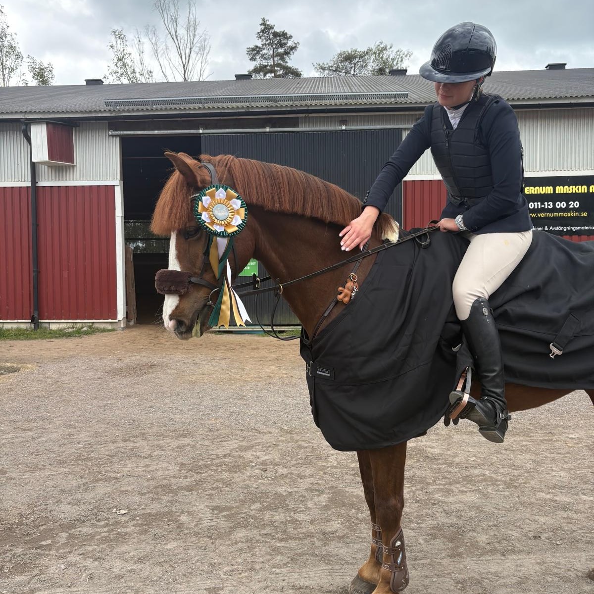 Vi gratulerar Siri Colliander med sin D-ponny Dooneens Redrock. De vann
söndagens final i Bronsrundan i Majpokalen hos Skogslotten i Norrköping, och blev totalsegrare efter 3 omgångar.
