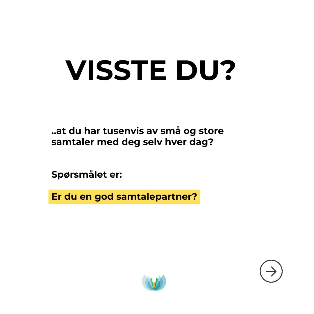 Du har en stemme som følger deg hele dagen.🤷♀️
Fra du våkner om morgenen til du legger deg om kvelden.
Den kommenterer.
Den vurderer.
Den minner deg på ting.
Den heier på deg ... eller kritiserer deg.
Problemet er at de fleste av oss har blitt så vant til den indre (negative) dialogen at vi ikke lenger legger merke til hva vi faktisk sier til oss selv.
Tenk om du snakket til en god venn slik du noen ganger snakker til deg selv.
Ville vennen følt seg inspirert?
Eller ville han eller hun følt seg utilstrekkelig?
Du trenger ikke bli positiv hele tiden.
Du trenger ikke late som om alt er perfekt.
Men kanskje du kan begynne å legge merke til de små samtalene du har med deg selv gjennom dagen.
Og kanskje du kan bytte ut én kritisk tanke med en litt vennligere.
For ofte er det de små endringene som skaper de største forskjellene over tid.
Hvilken setning trenger du å høre mer av fra deg selv akkurat nå?🥰
Skriv den i kommentarfeltet. Kanskje noen andre trenger å høre den også.
😍
